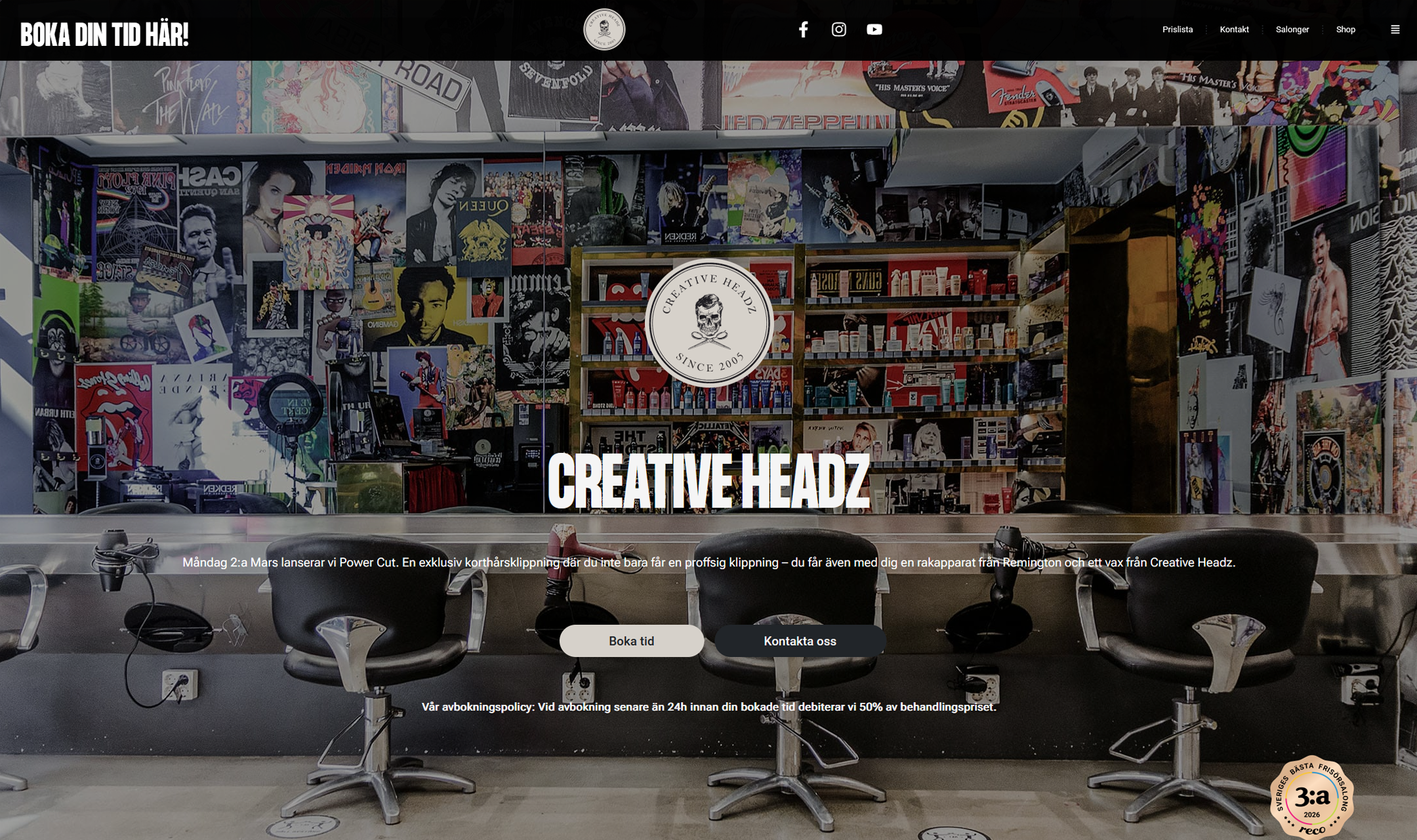 Creative Headz webbplats — portfolio och e-handelsshop designad av Papaya Coco